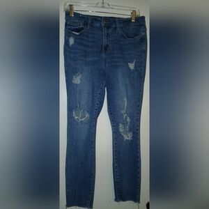 Distressed Blue Jeans